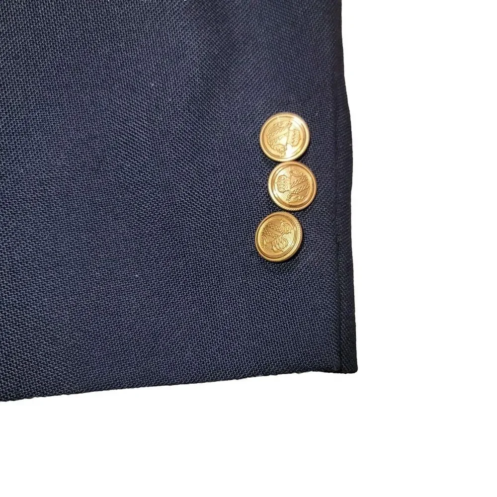 Arnold Palmer Mens Blazer 44L 2 Button Blue Blazer Sport Coat Jacket Gold Button - Picture 6 of 14